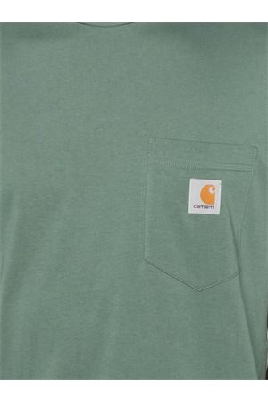 T-shirt Pocket in cotone verde smeraldo CARHARTT WIP | I03043429N